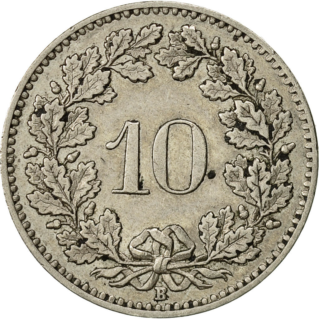 Coin, Switzerland, 10 Rappen, 1911, Bern, AU(50-53), Copper-nickel, KM:27