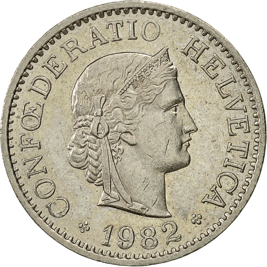 Coin, Switzerland, 10 Rappen, 1982, Bern, AU(50-53), Copper-nickel, KM:27