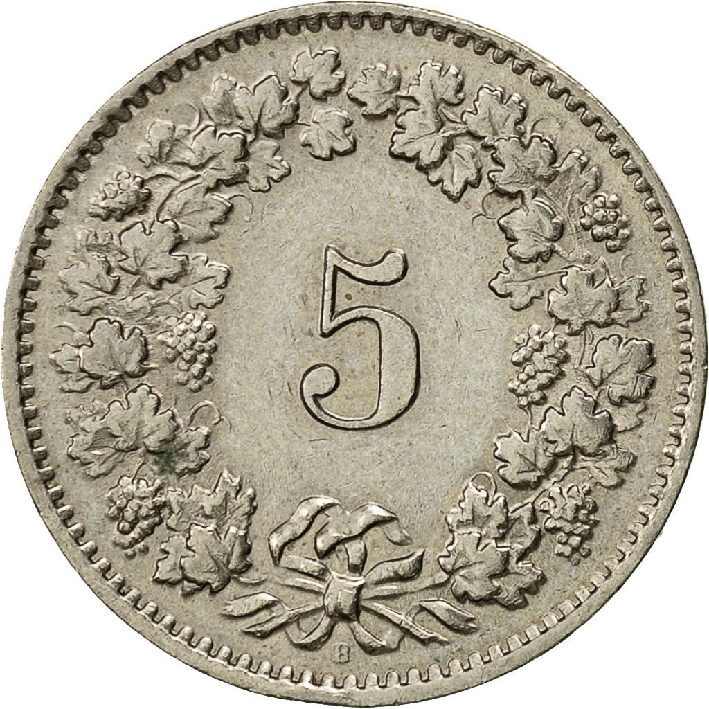 Coin, Switzerland, 5 Rappen, 1958, Bern, EF(40-45), Copper-nickel, KM:26