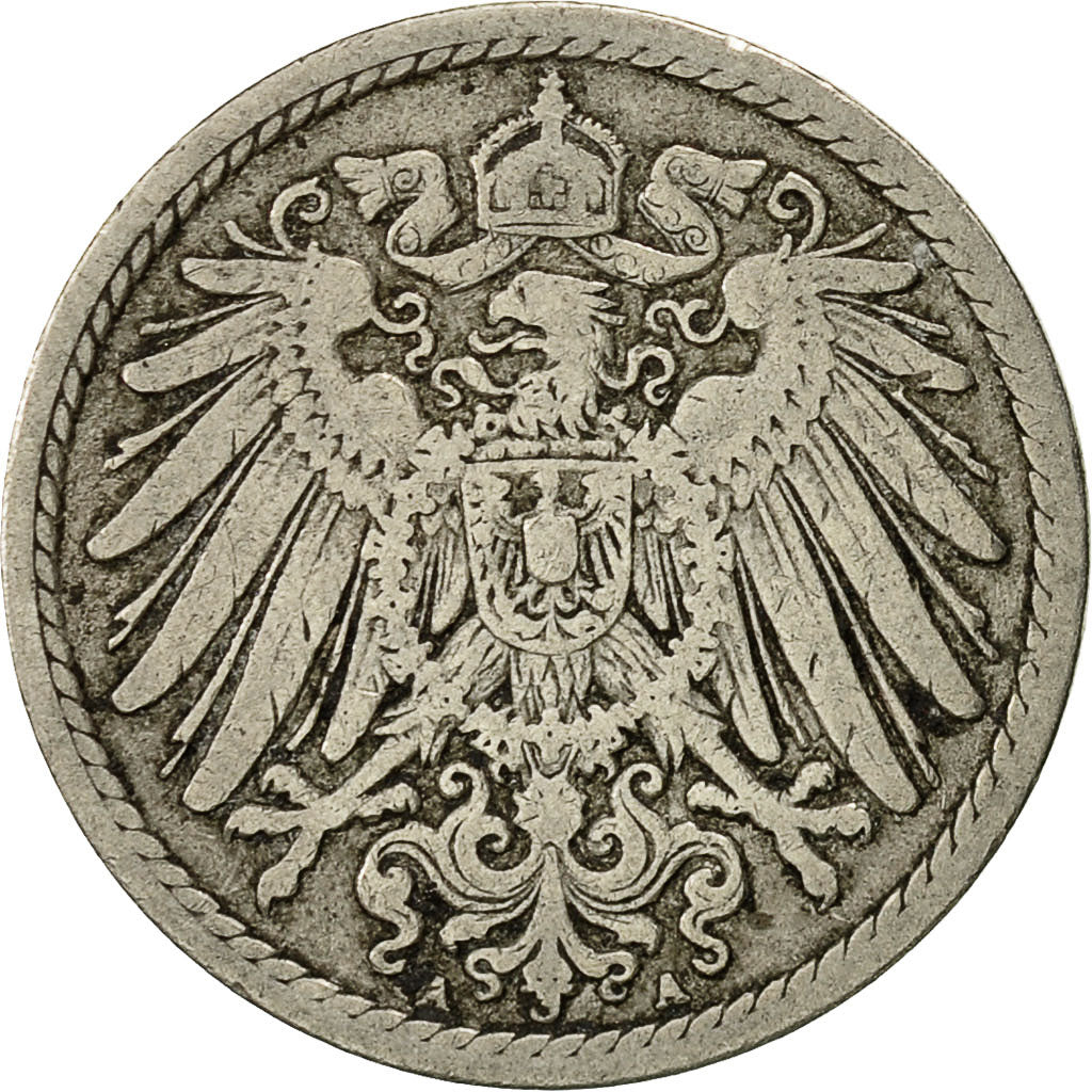 Coin, GERMANY - EMPIRE, Wilhelm II, 5 Pfennig, 1897, Berlin, EF(40-45)