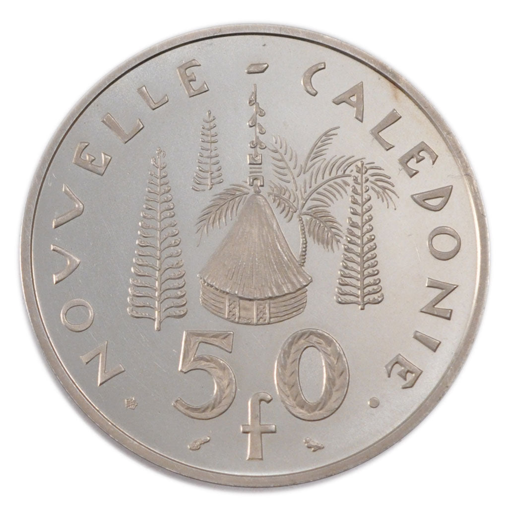 New Caledonia, 50 Francs, 1967, MS(60-62), Silver, 35.00