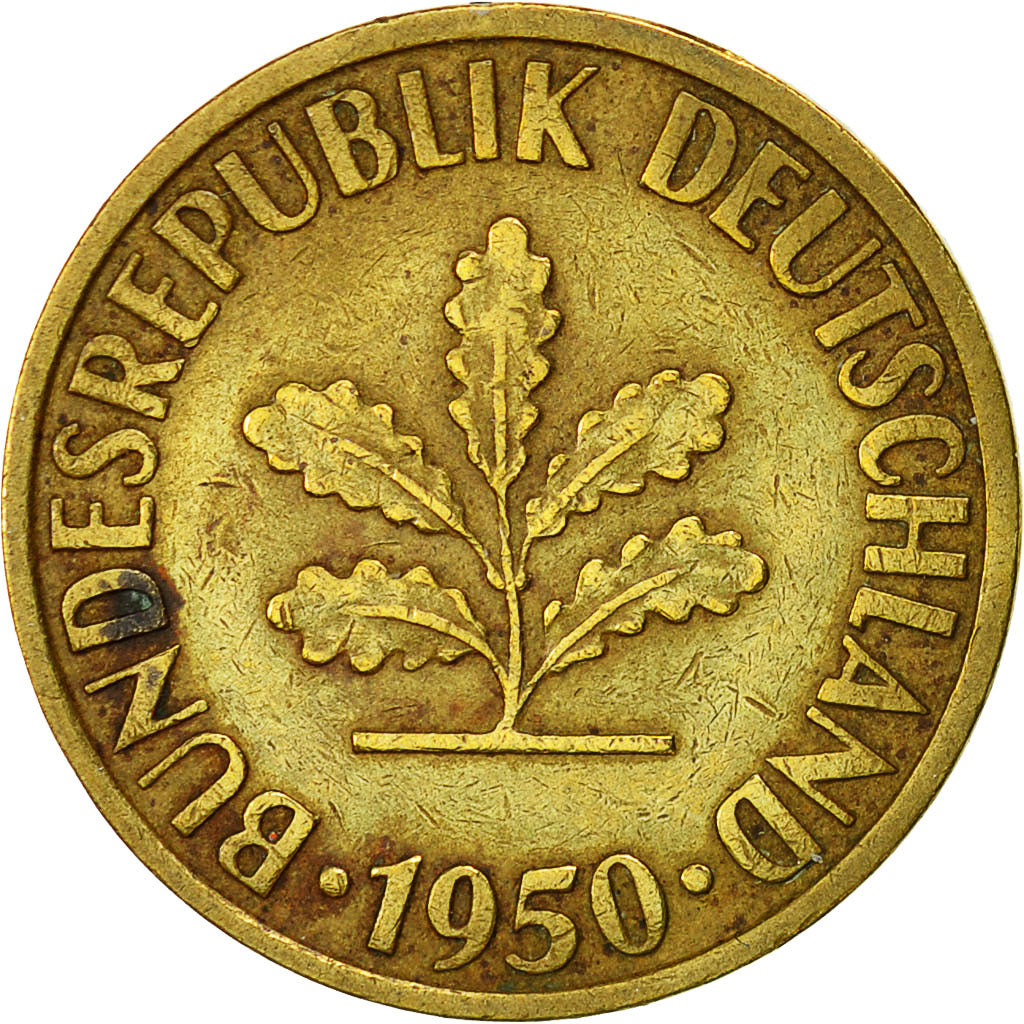 Münze, Bundesrepublik Deutschland, 10 Pfennig, 1950, Hambourg, SS, Brass Clad