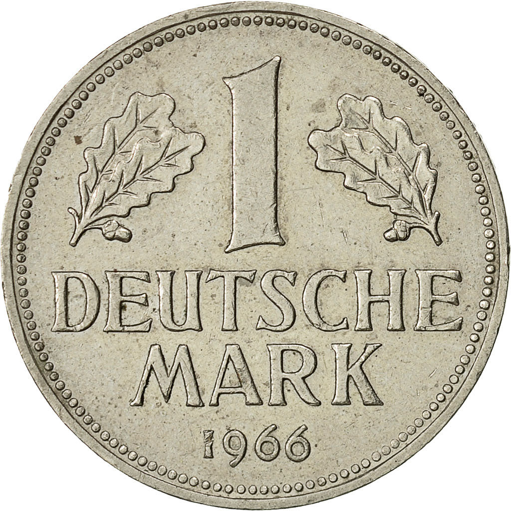 Coin, GERMANY - FEDERAL REPUBLIC, Mark, 1966, Munich, EF(40-45), Copper-nickel