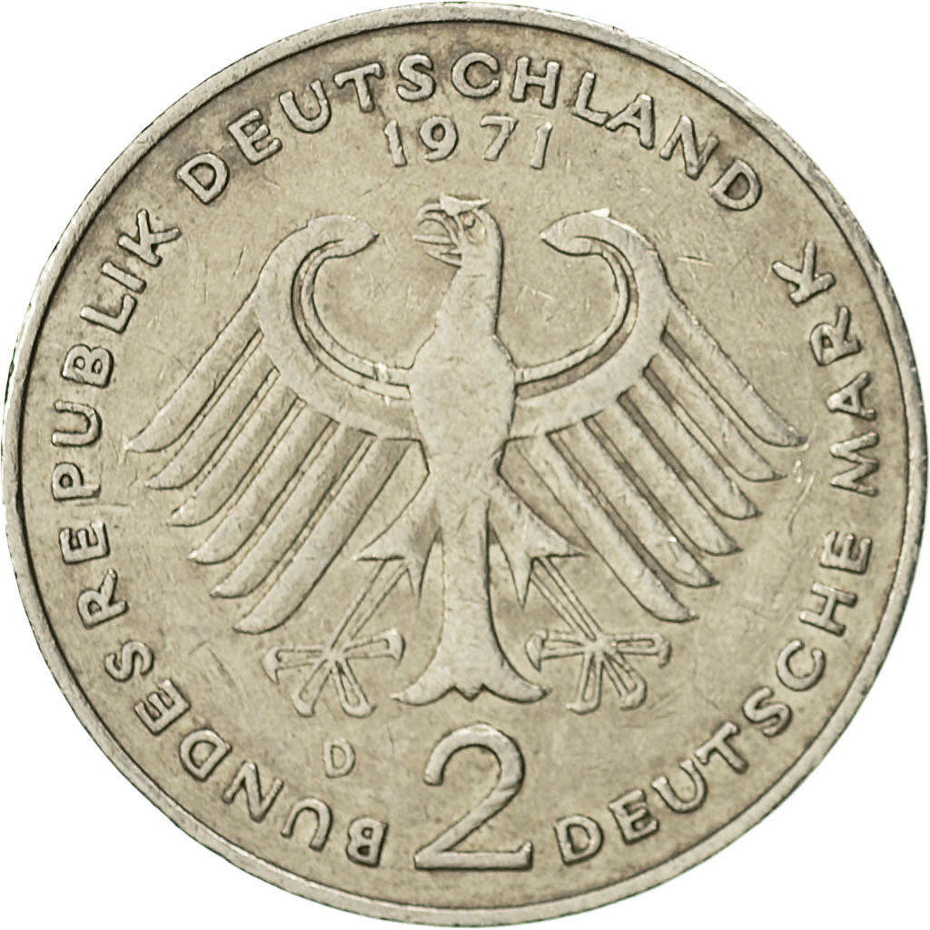 Coin, GERMANY - FEDERAL REPUBLIC, 2 Mark, 1971, Munich, EF(40-45)