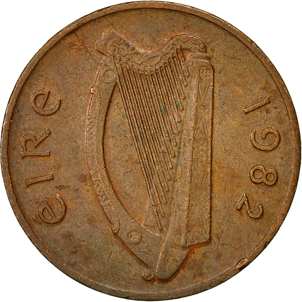 Moneda, REPÚBLICA DE IRLANDA, Penny, 1982, BC+, Bronce, KM:20