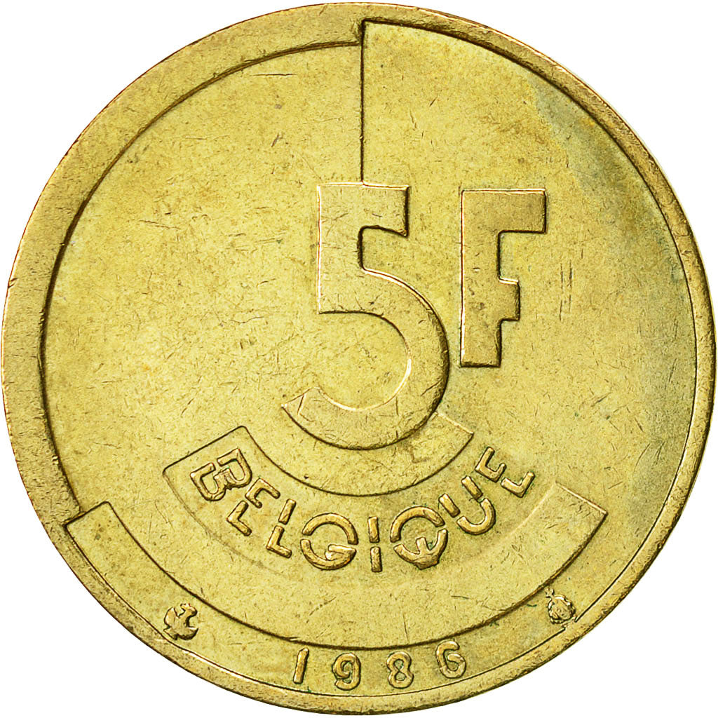 Monnaie, Belgique, 5 Francs, 5 Frank, 1986, TTB, Brass Or Aluminum-Bronze