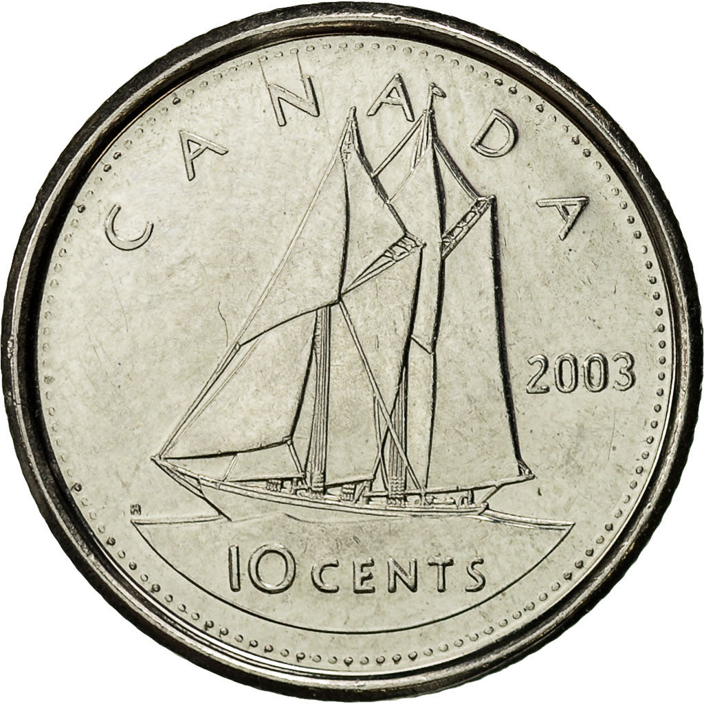 Münze, Kanada, Elizabeth II, 10 Cents, 2003, Royal Canadian Mint, SS+, Nickel