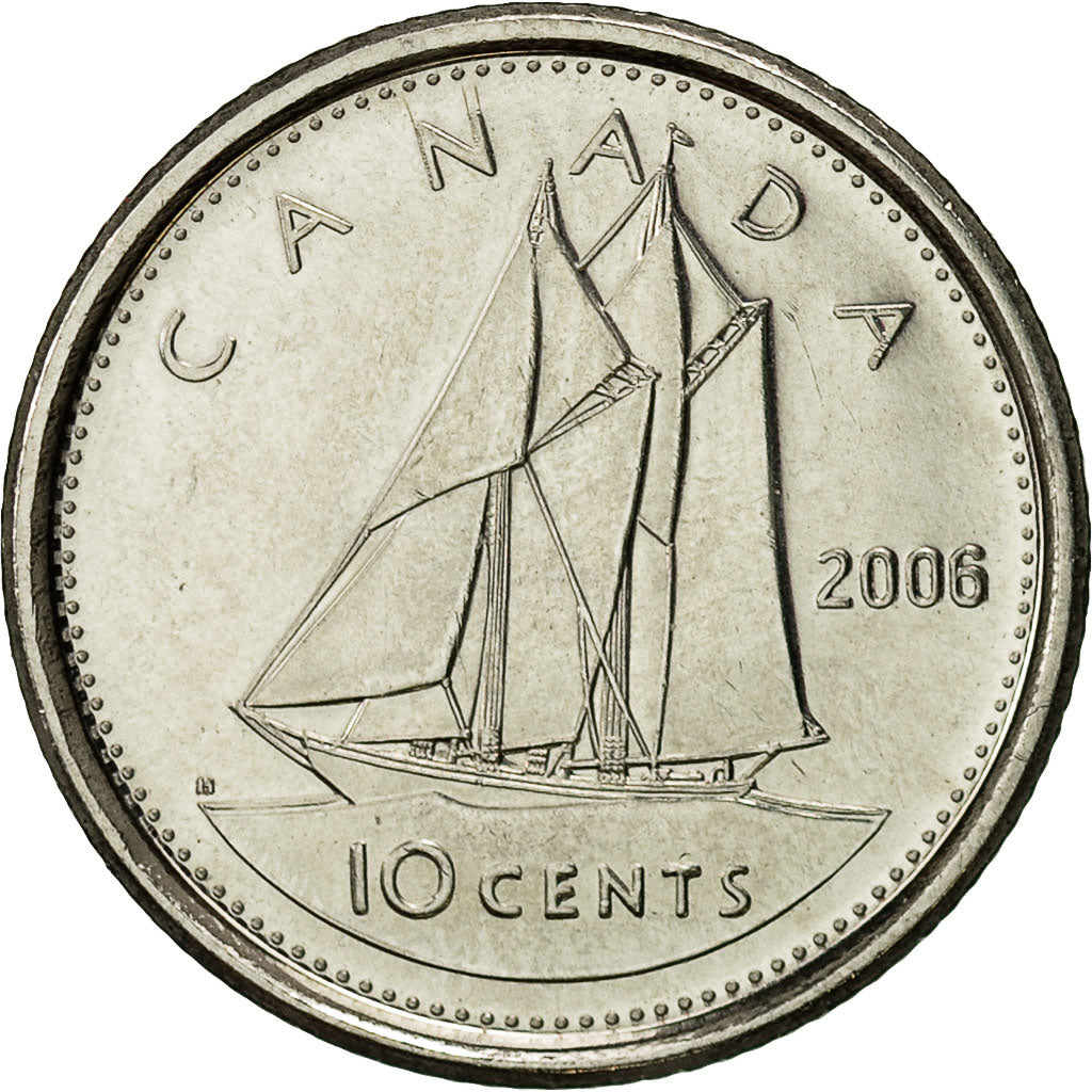 Monnaie, Canada, Elizabeth II, 10 Cents, 2006, Royal Canadian Mint, SUP, Nickel