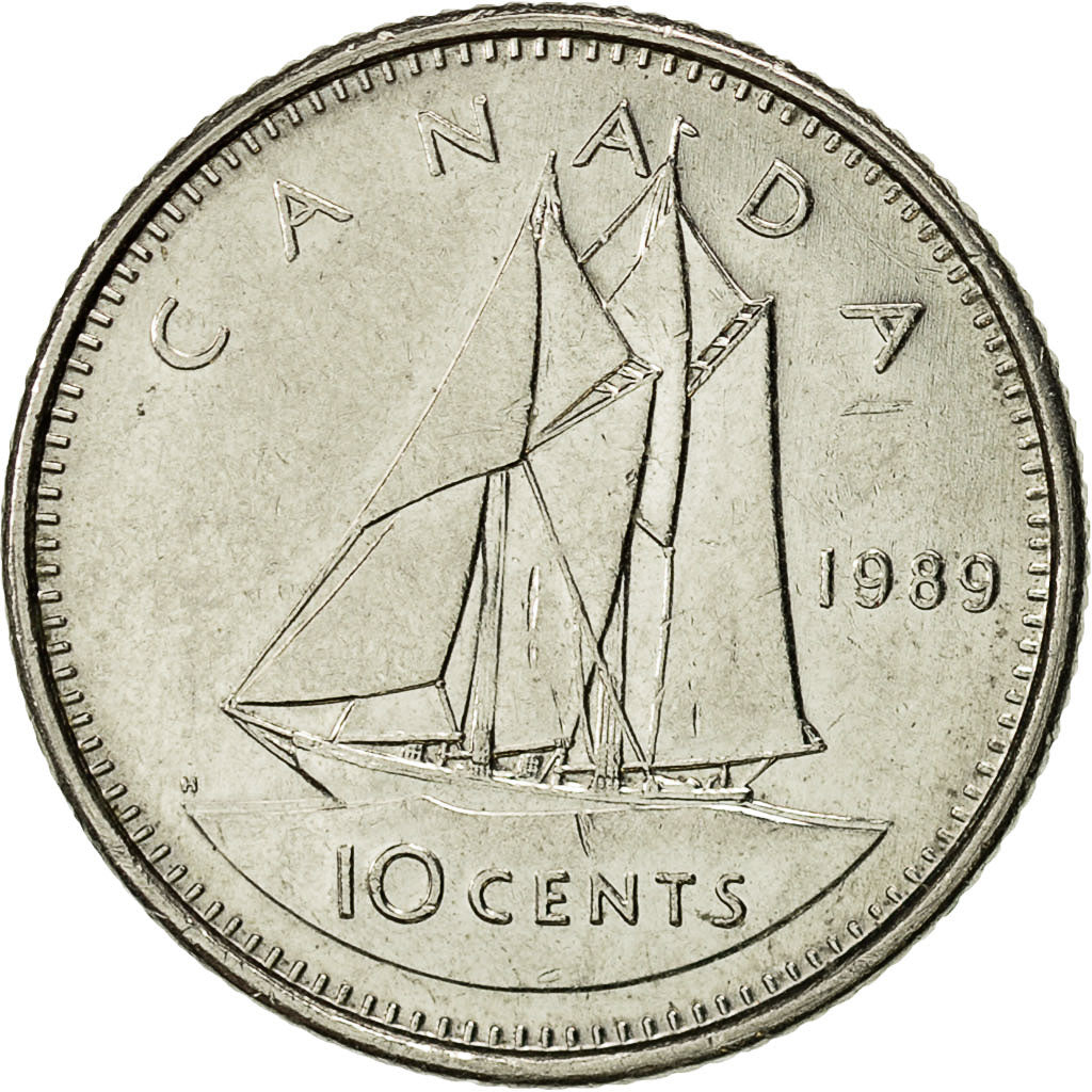 Coin, Canada, Elizabeth II, 10 Cents, 1989, Royal Canadian Mint, Ottawa
