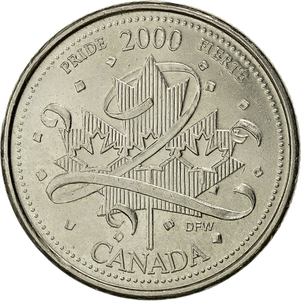 Coin, Canada, Elizabeth II, 25 Cents, 2000, Royal Canadian Mint, Ottawa