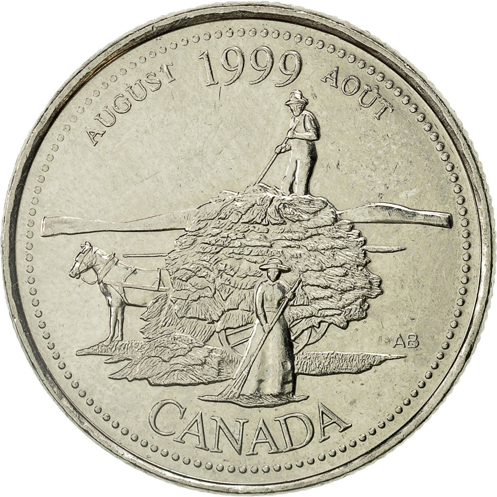 Coin, Canada, Elizabeth II, 25 Cents, 1999, Royal Canadian Mint, Ottawa
