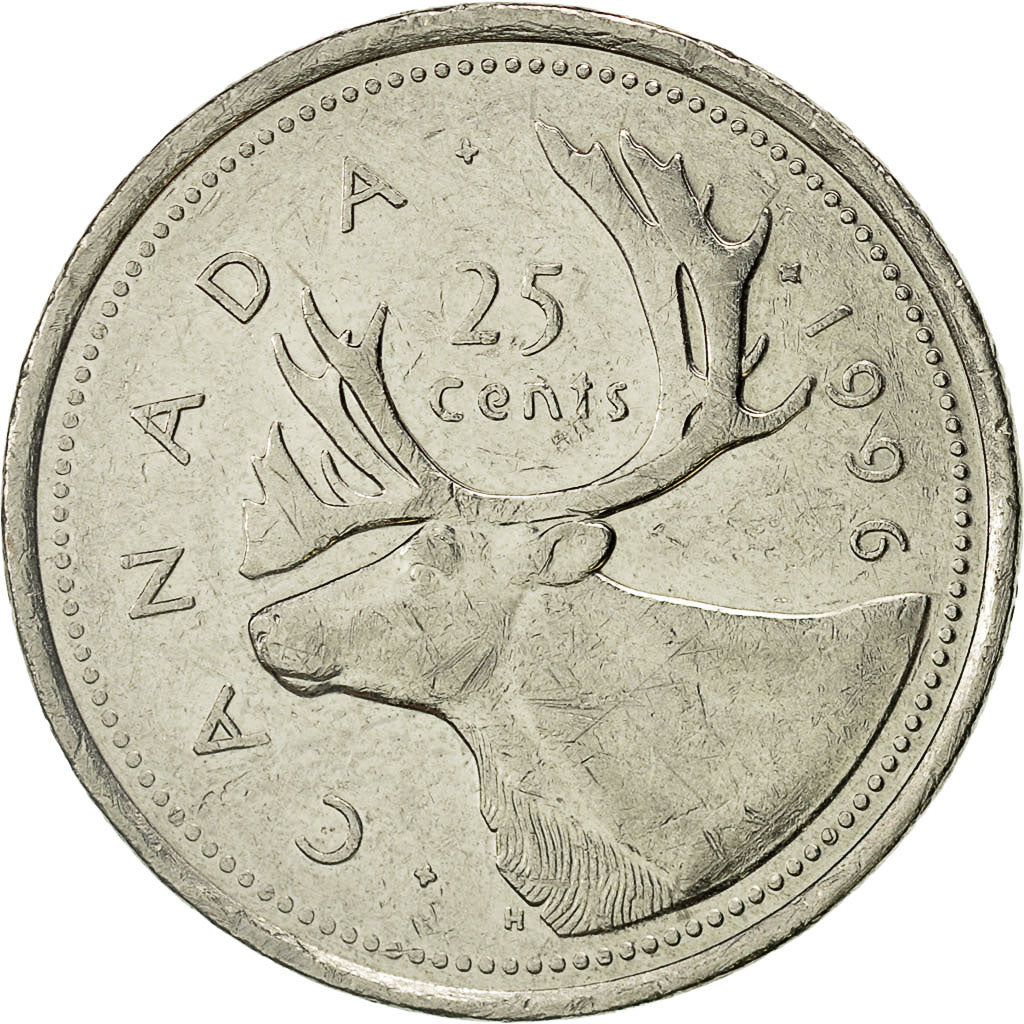 Coin, Canada, Elizabeth II, 25 Cents, 1996, Royal Canadian Mint, Ottawa