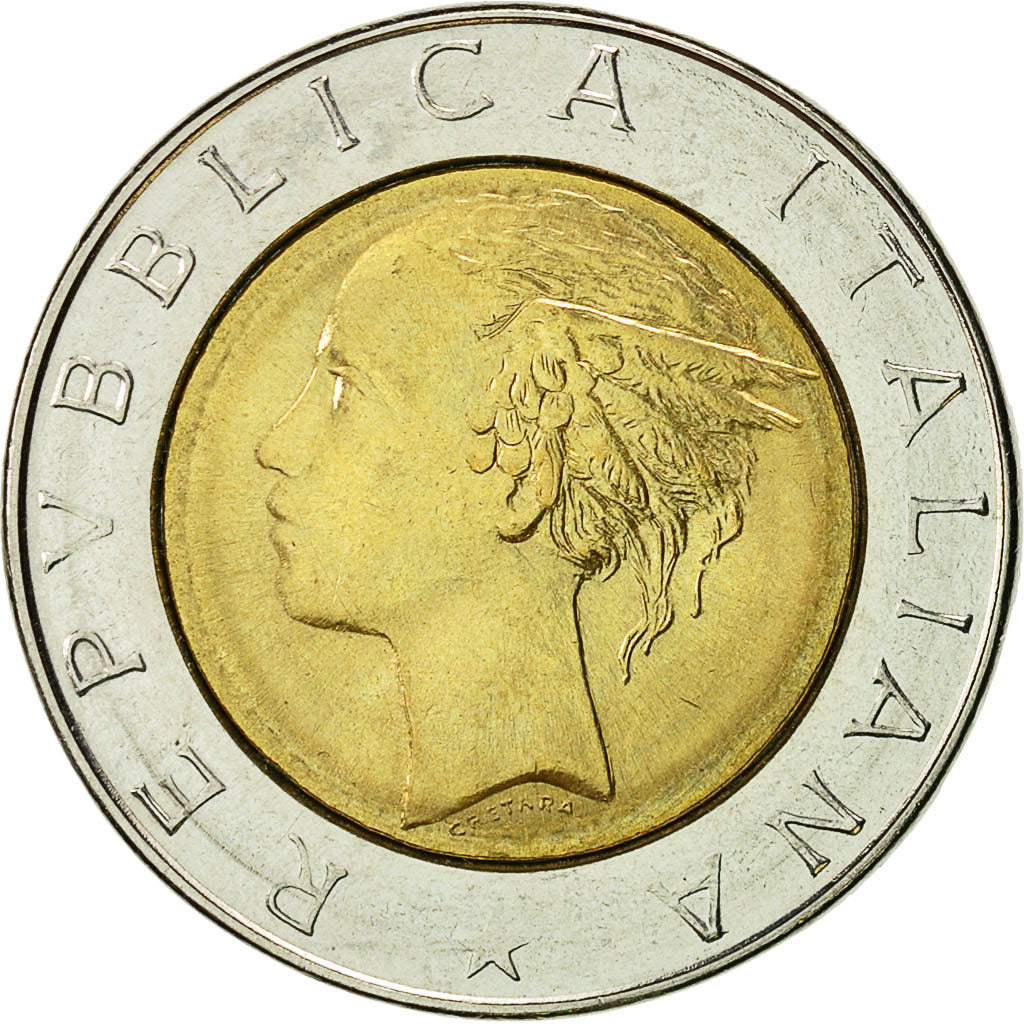 Coin, Italy, 500 Lire, 1986, Rome, AU(55-58), Bi-Metallic, KM:111