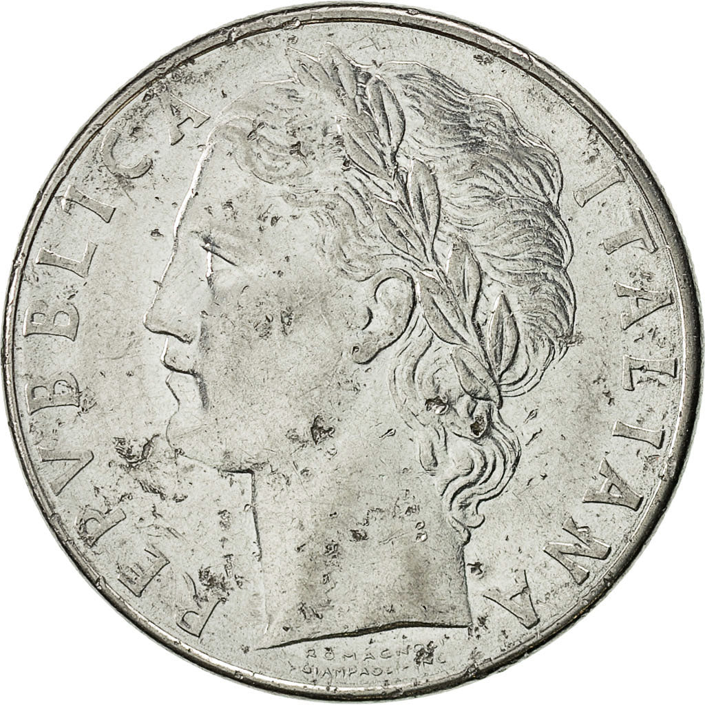 Moneda, Italia, 100 Lire, 1977, Rome, MBC, Acero inoxidable, KM:96.1