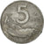 Moneta, Italia, 5 Lire, 1953, Rome, MB+, Alluminio, KM:92