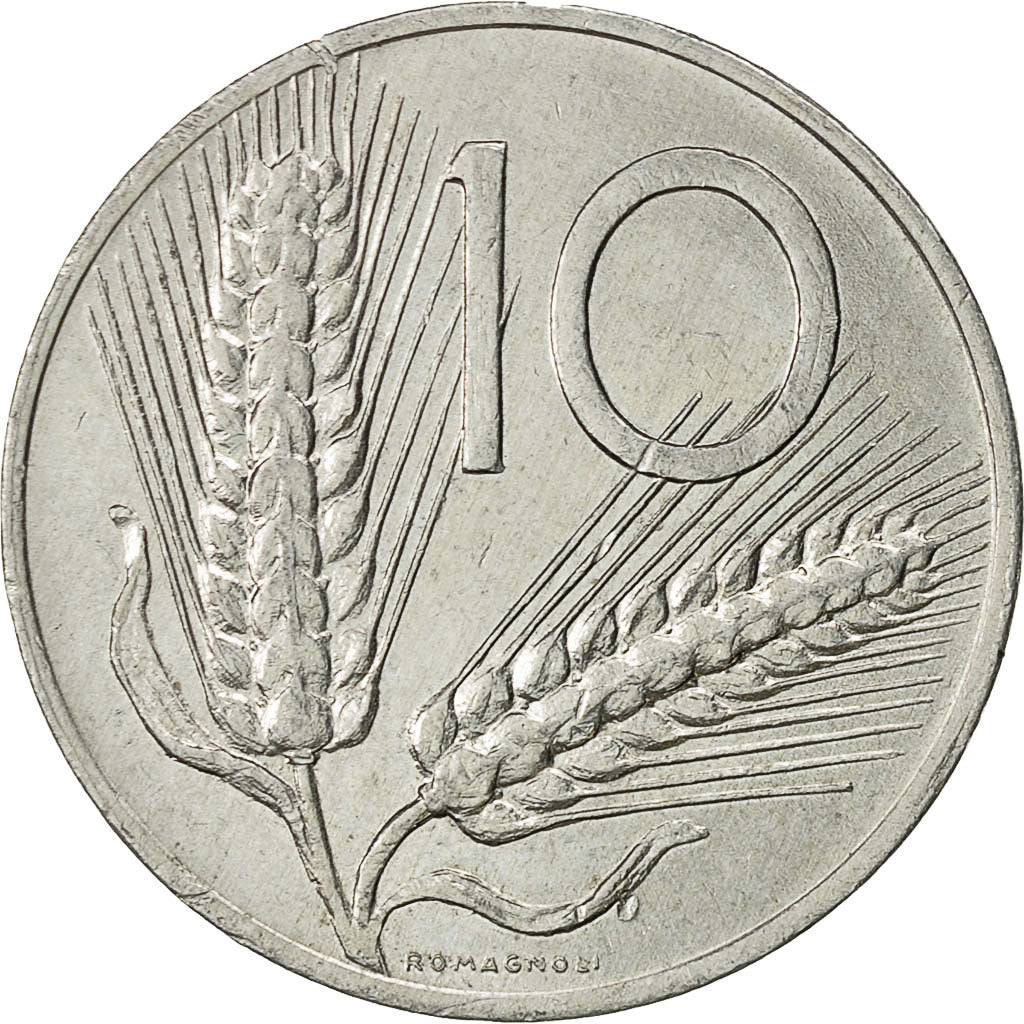 Coin, Italy, 10 Lire, 1982, Rome, AU(50-53), Aluminum, KM:93