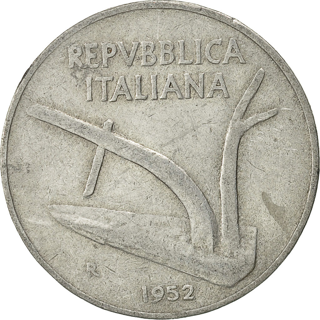 Monnaie, Italie, 10 Lire, 1952, Rome, TB, Aluminium, KM:93