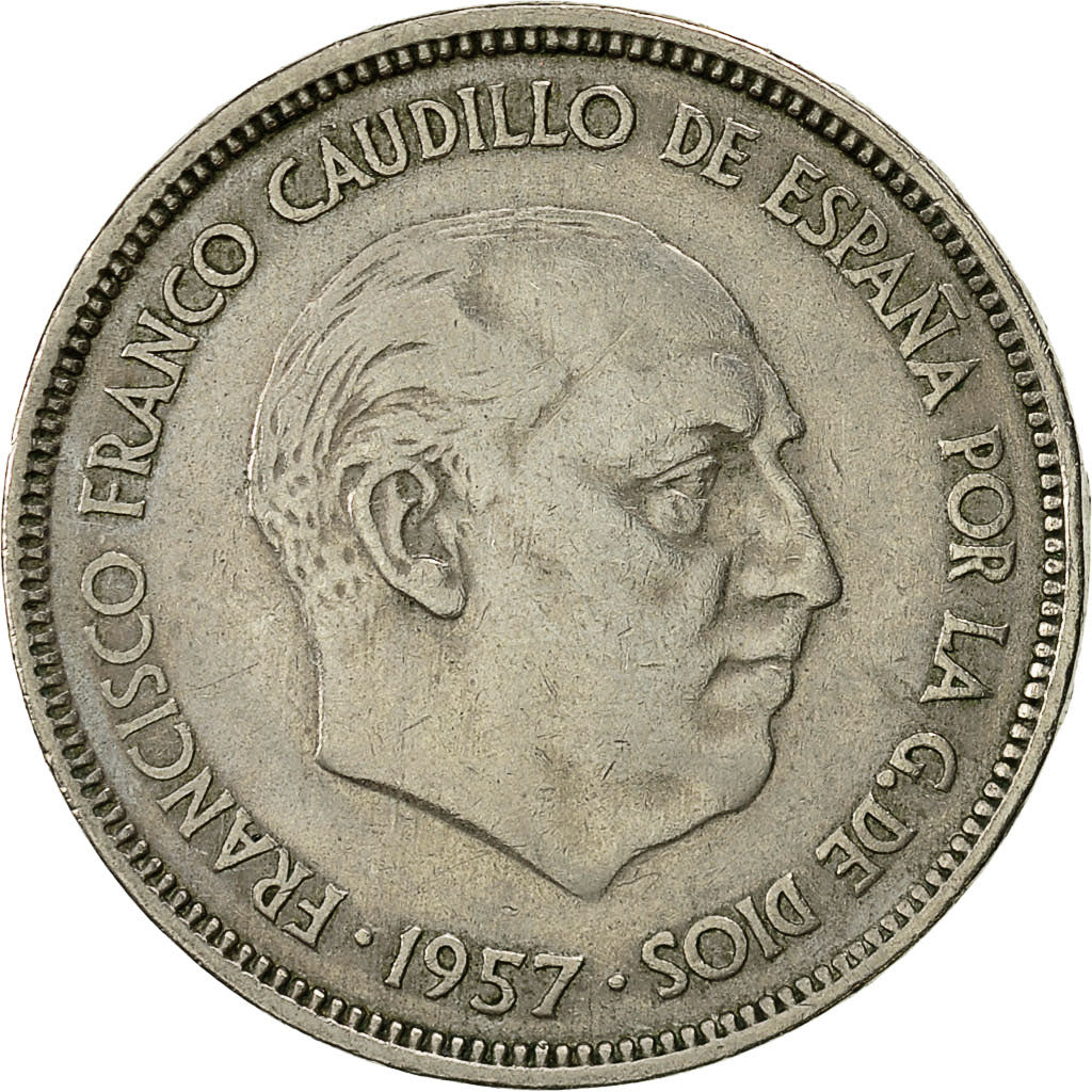 Munten, Spanje, Caudillo and regent, 25 Pesetas, 1965, ZF, Copper-nickel, KM:787