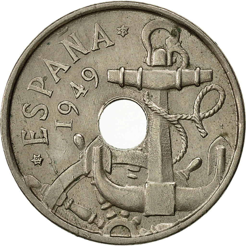 Coin, Spain, Francisco Franco, caudillo, 50 Centimos, 1952, EF(40-45)