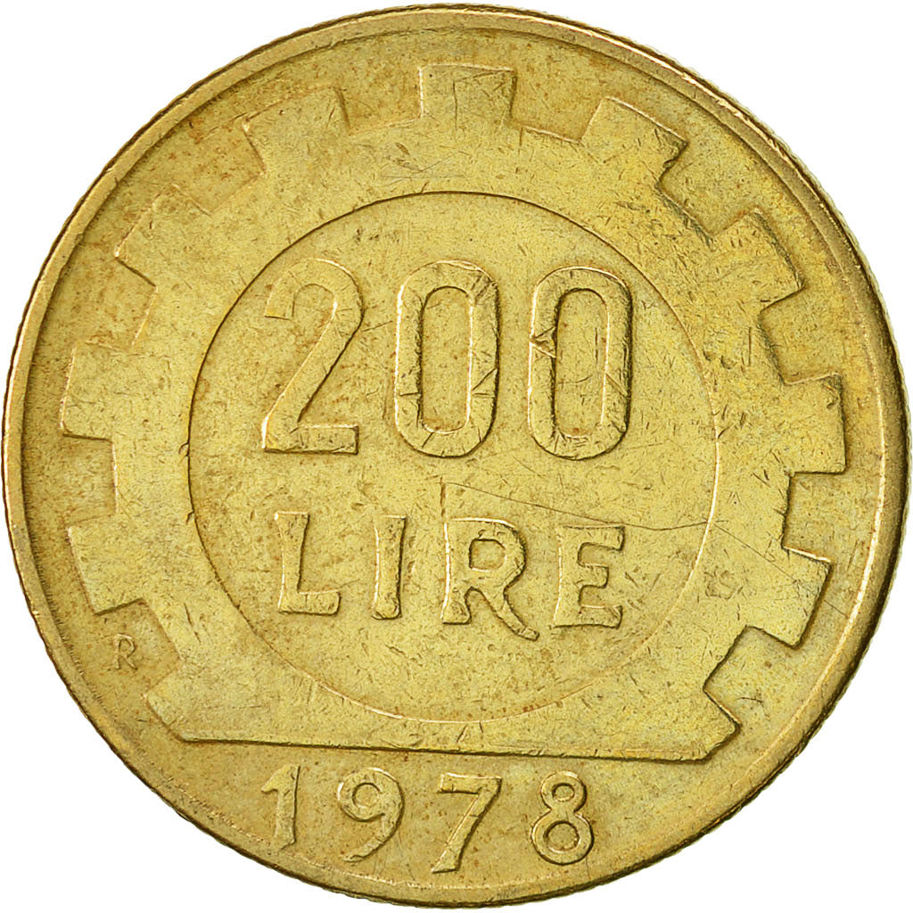 Coin, Italy, 200 Lire, 1978, Rome, AU(50-53), Aluminum-Bronze, KM:105