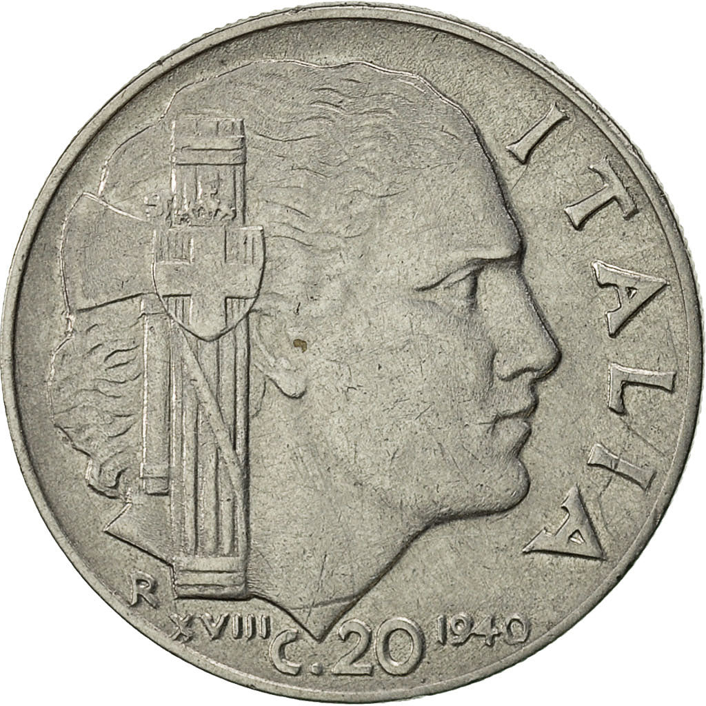 Coin, Italy, Vittorio Emanuele III, 20 Centesimi, 1940, Rome, EF(40-45)