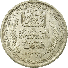 Coin, Tunisia, Ahmad Pasha Bey, 10 Francs, 1942, Paris, AU(55-58), Silver