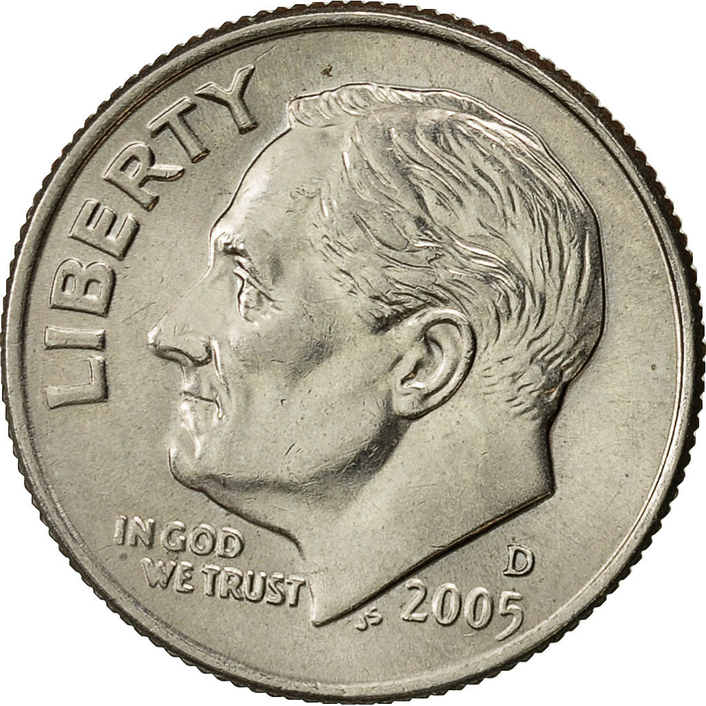 Moneta, Stati Uniti, Roosevelt Dime, Dime, 2005, U.S. Mint, Denver, BB+, Rame