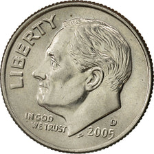 Moneta, Stati Uniti, Roosevelt Dime, Dime, 2005, U.S. Mint, Denver, BB+, Rame