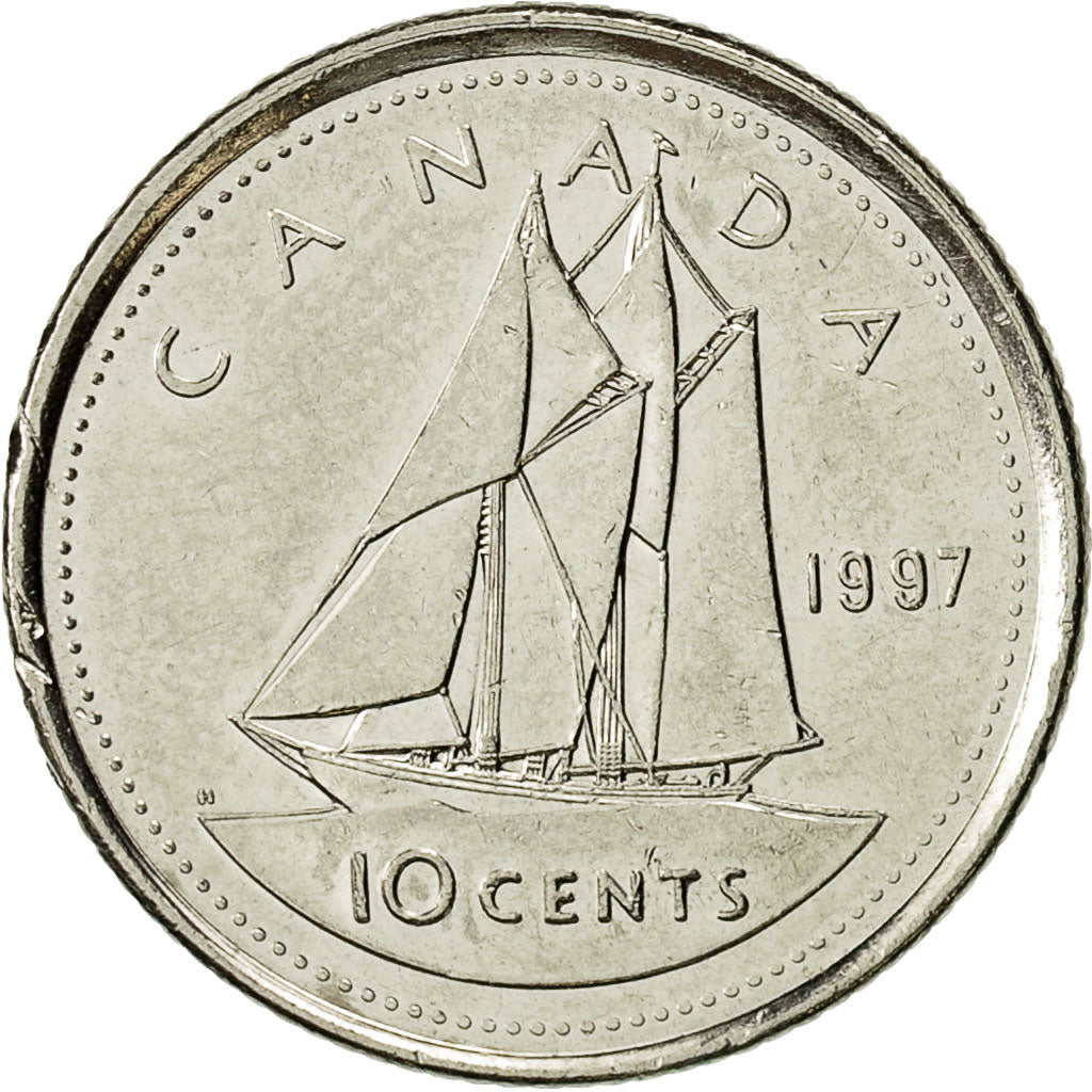 Coin, Canada, Elizabeth II, 10 Cents, 1997, Royal Canadian Mint, Ottawa