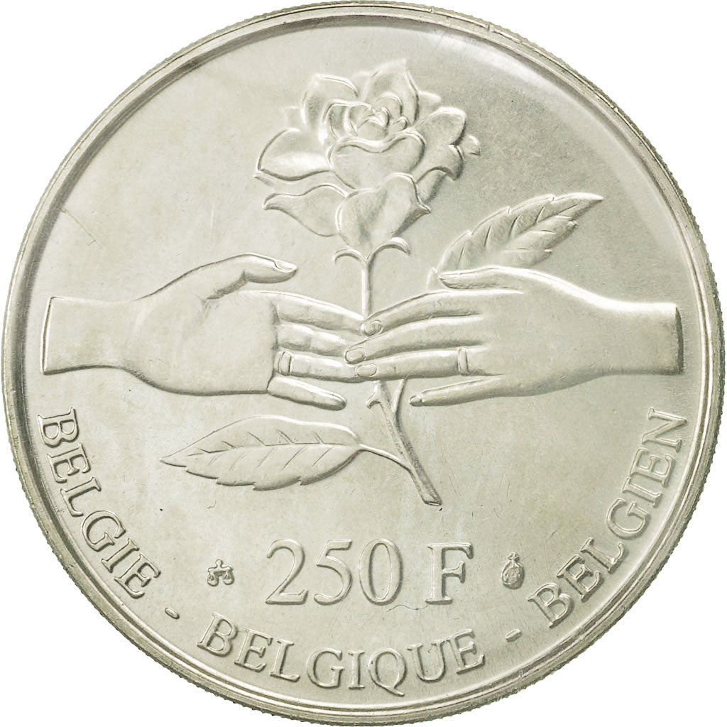 Belgium, 250 Francs, 250 Frank, 1999, Brussels, MS(65-70), Silver, KM:218