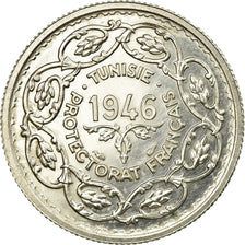 Tunisia, Muhammad al-Amin Bey, 10 Francs, AH 1366/1946, Paris, Silver, MS(60-62)