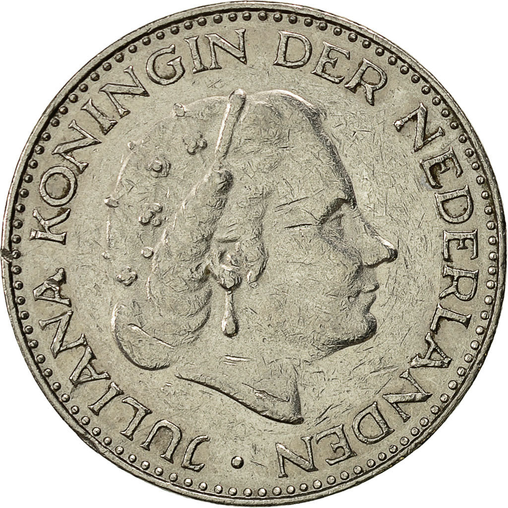 Coin, Netherlands, Juliana, Gulden, 1967, VF(30-35), Nickel, KM:184a
