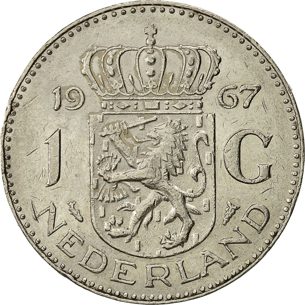 Coin, Netherlands, Juliana, Gulden, 1967, VF(30-35), Nickel, KM:184a