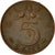 Coin, Netherlands, Wilhelmina I, 5 Cents, 1948, EF(40-45), Bronze, KM:176