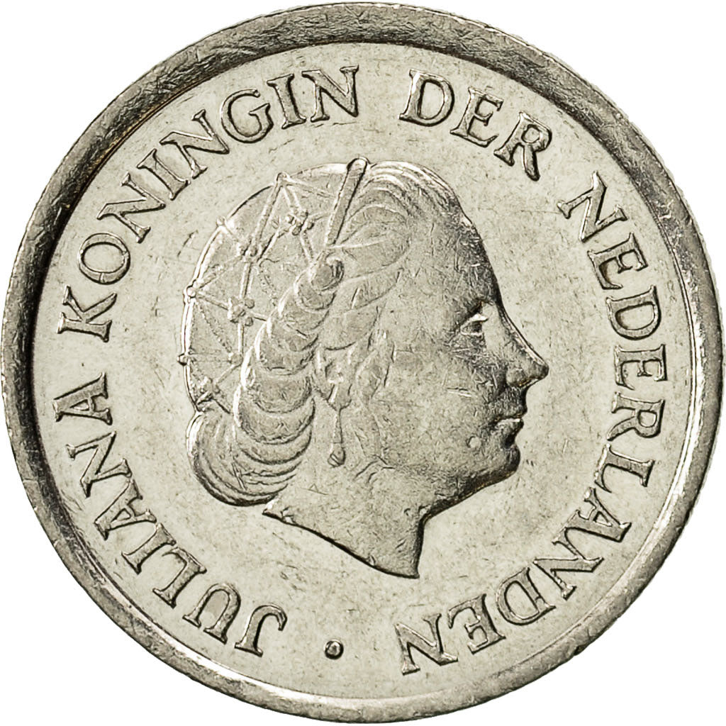 Coin, Netherlands, Juliana, 25 Cents, 1980, EF(40-45), Nickel, KM:183