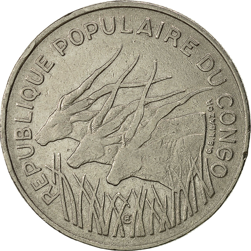 Coin, Congo Republic, 100 Francs, 1975, Paris, EF(40-45), Nickel, KM:2