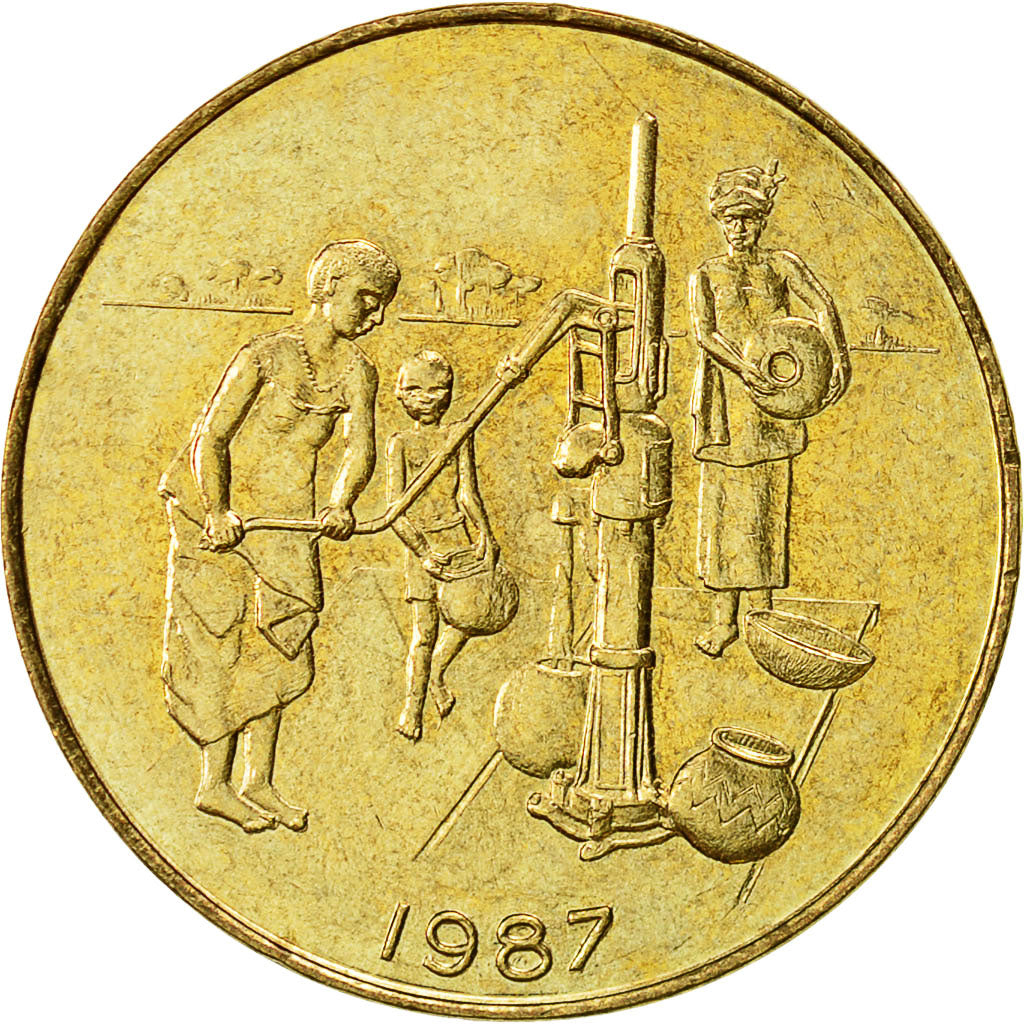 Coin, West African States, 10 Francs, 1987, Paris, AU(50-53), Aluminum-Bronze