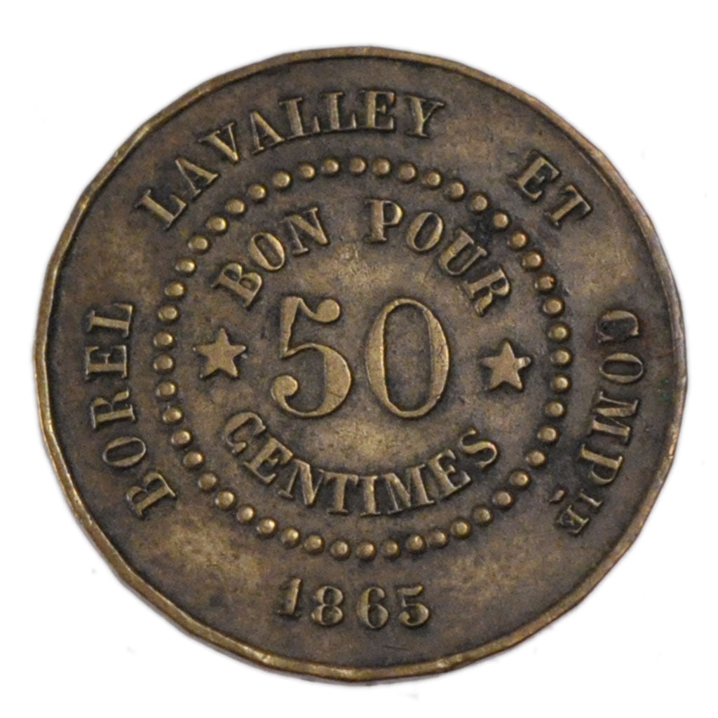 Egypt, 50 Centimes, 1865, AU(50-53), Bronze, 2.50