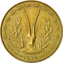 Coin, West African States, 5 Francs, 1974, Paris, AU(50-53)