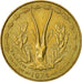 Moneda, Estados del África Occidental, 5 Francs, 1974, Paris, MBC+, Aluminio -