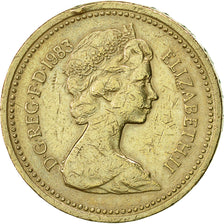 Moneda, Gran Bretaña, Elizabeth II, Pound, 1983, BC+, Níquel - latón, KM:933