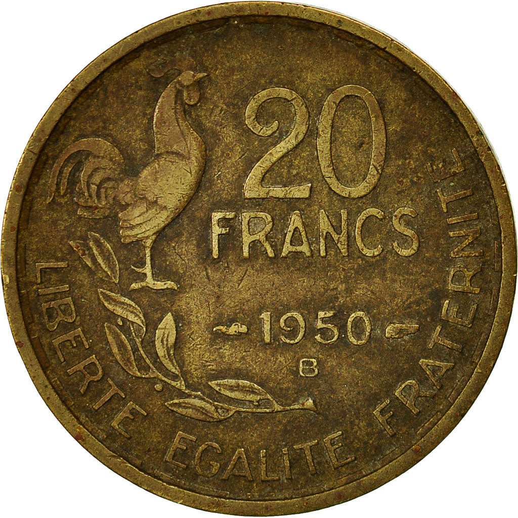 Münze, Frankreich, Guiraud, 20 Francs, 1950, Beaumont - Le Roger, S+