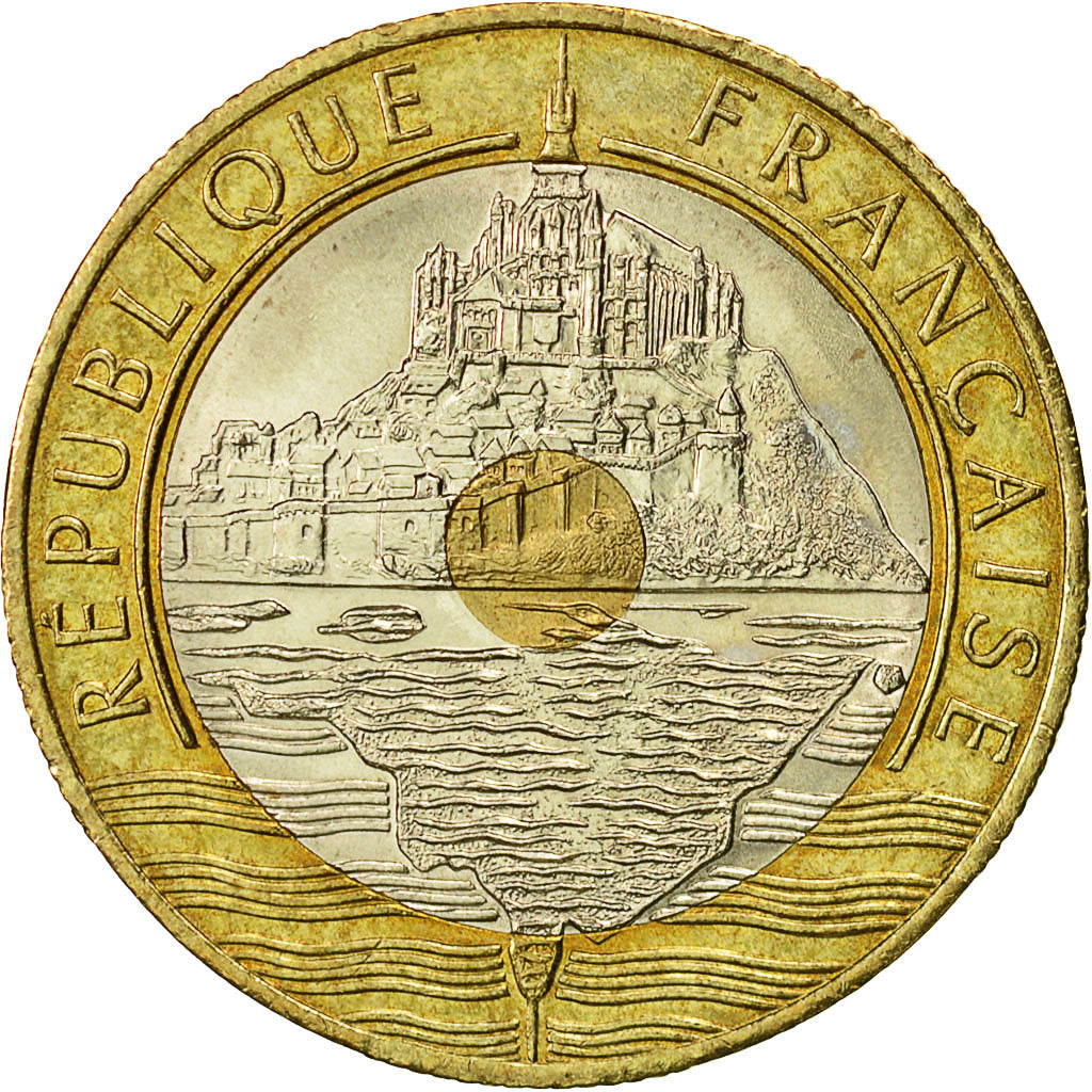 Coin, France, Mont Saint Michel, 20 Francs, 1993, Paris, EF(40-45)