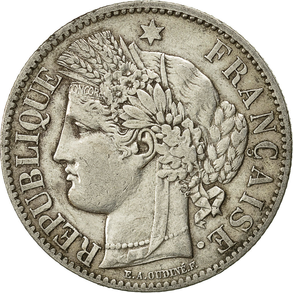 Coin, France, Cérès, 2 Francs, 1887, Paris, AU(50-53), Silver, KM:817.1