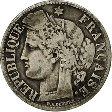 Munten, Frankrijk, Cérès, 2 Francs, 1871, Bordeaux, FR+, Zilver, KM:817.2