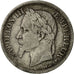 Moneda, Francia, Napoleon III, Napoléon III, 2 Francs, 1867, Strasbourg, BC+