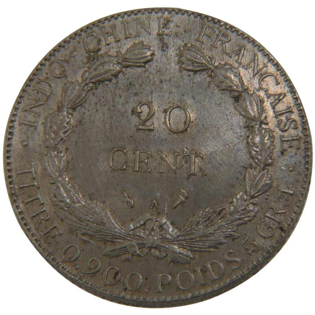 Indochine, 20 Cents, MS(60-62), Cupro-nickel, 7.60