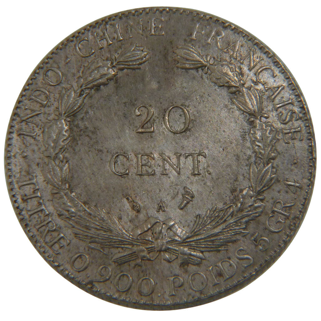 Indochine, 20 Cents, MS(60-62), Cupro-nickel, 7.60