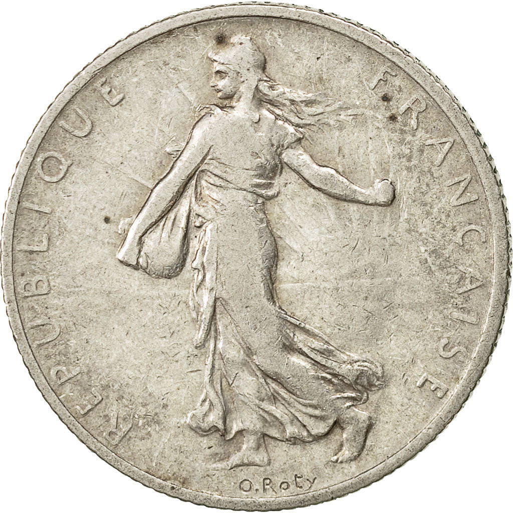 Moneta, Francia, Semeuse, 2 Francs, 1905, Paris, MB+, Argento, KM:845.1