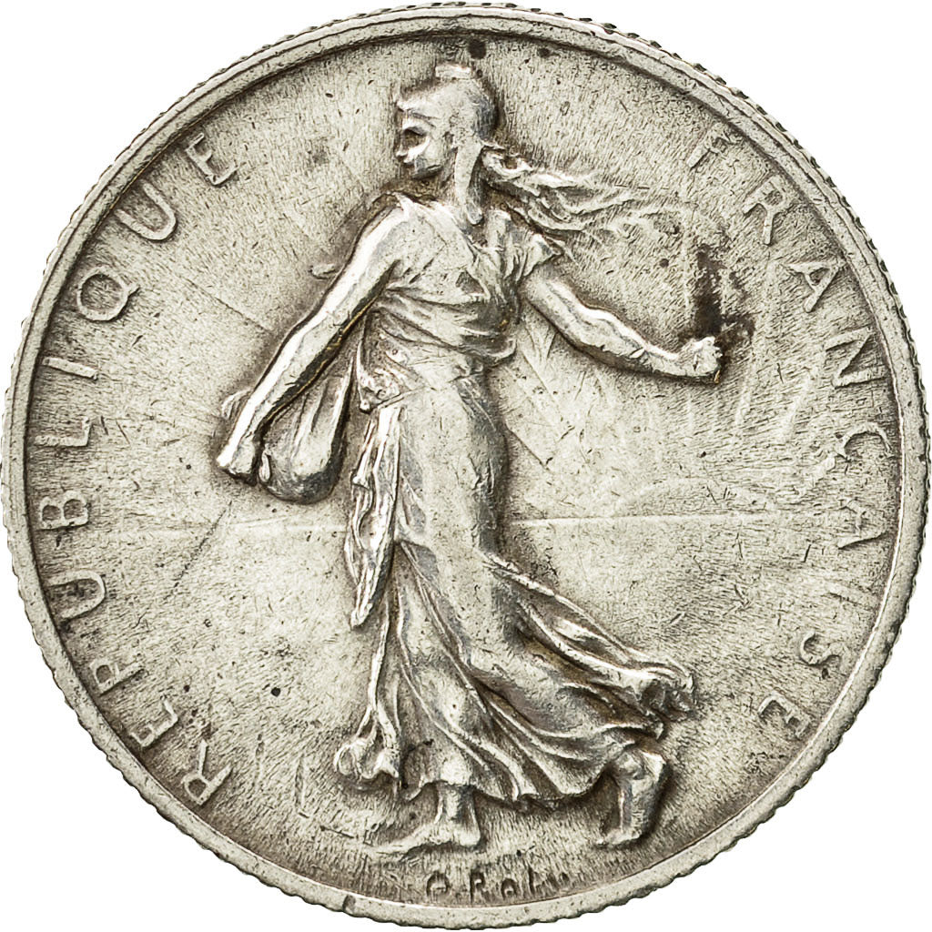 Francia, Semeuse, 2 Francs, 1914, Castelsarrasin, MB, Argento, KM:845.2
